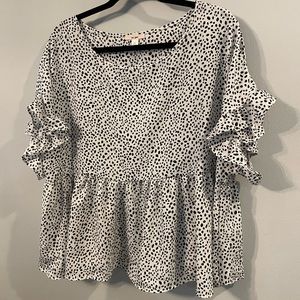 Francesca’s Dot Peplum Blouse